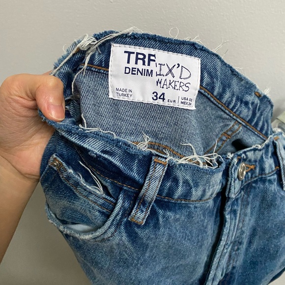 Zara Duotone Wide Leg Jeans US 2 - Picture 5 of 5